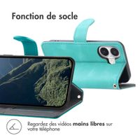 imoshion Etui de télephone portefeuille avec cordon Apple iPhone 16 - Turquoise