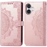 imoshion Etui de téléphone portefeuille Mandala iPhone 16 - Rose Dorée