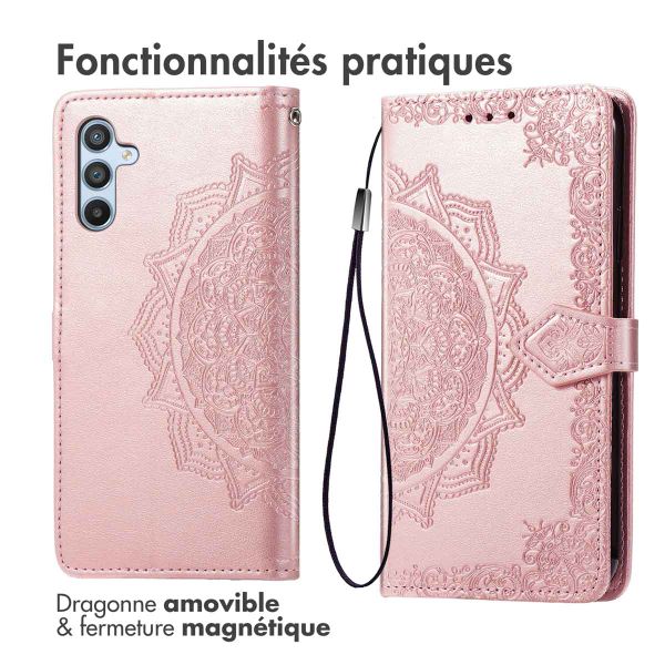 imoshion Etui de téléphone portefeuille Mandala Samsung Galaxy A36 - Rose Dorée