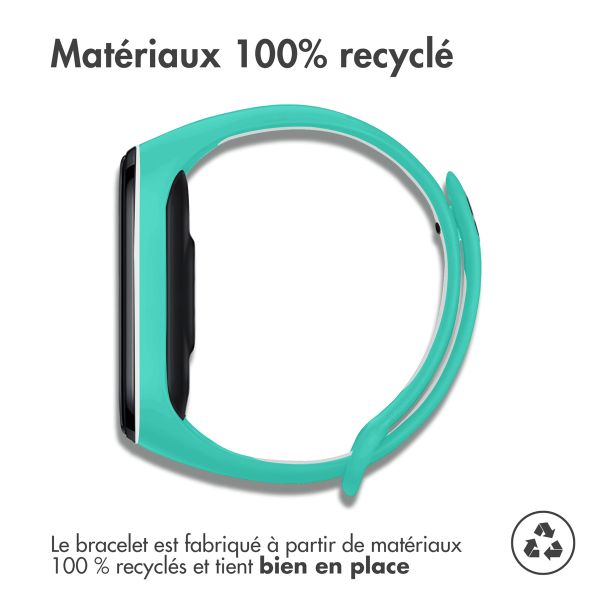 imoshion Bracelet sportif en silicone Xiaomi Mi Band 7 - Menthe verte / Blanc