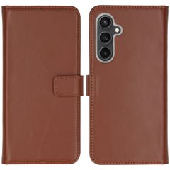 Selencia Étui portefeuille en cuir véritable Samsung Galaxy S23 FE - Marron clair