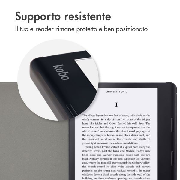 imoshion Design Slim Hard Sleepcover avec support Kobo Sage / Tolino Epos 3 - Blossom Watercolor Black