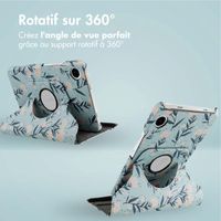 imoshion Coque tablette Design rotatif à 360° Samsung Galaxy Tab A9 8.7 pouces - Flowers