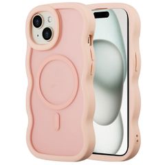 Selencia Coque arrière Wavy avec MagSafe Apple iPhone 15 - Soft Pink