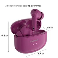 imoshion Aura Pro Écouteurs intra-auriculaires sans fil - Réduction active du bruit (ANC) - Bordeaux