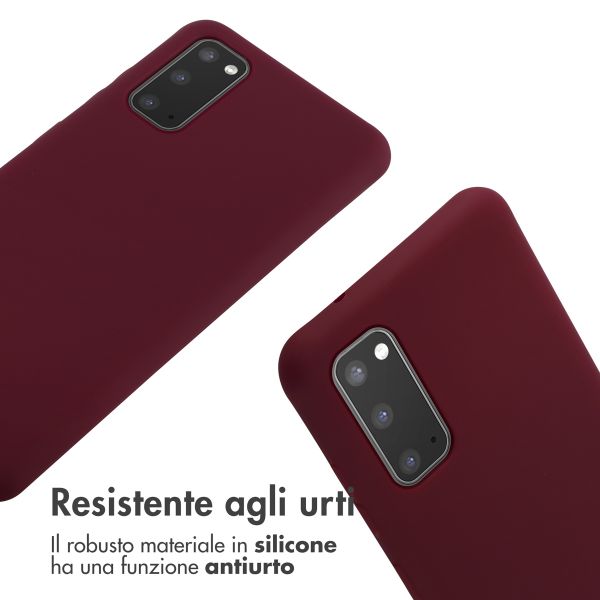 imoshion Coque en silicone avec cordon Samsung Galaxy S20 - Rouge foncé