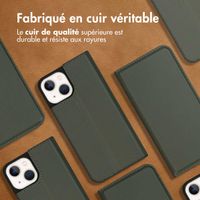 Accezz Étui de téléphone Slim Folio en cuir de qualité supérieure iPhone 13 Mini - Vert