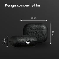 Accezz Coque en Cuir véritable Apple AirPods Pro 2 - Noir