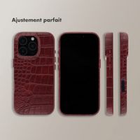 Selencia Coque arrière Croco avec MagSafe Apple iPhone 16 Pro - Burgundy