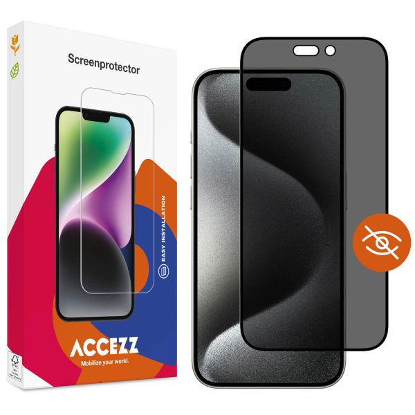 Accezz Protection d'écran en verre trempé Privacy iPhone 15 Pro Max