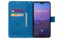 Etui de téléphone Fleurs de Trèfle Huawei 20 Pro - Turquoise