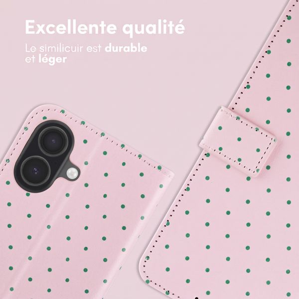 imoshion Étui de télephone portefeuille Design Apple iPhone 16 - Happy Dots