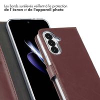 Selencia Étui portefeuille en cuir véritable Samsung Galaxy A36 / A56 - Marron