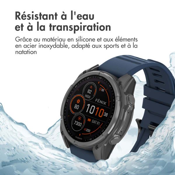 imoshion QuickFit® Bracelet en silicone Stripe Garmin Watch | Fixation 22 mm - Bleu Foncé