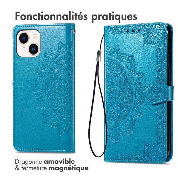 imoshion Etui de télephone Mandala Apple iPhone 15 - Turquoise