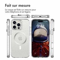 imoshion Coque arrière transparente Pailletée avec MagSafe Apple iPhone 16 Pro - Argent