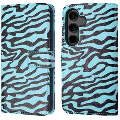 imoshion Étui de télephone portefeuille Design Samsung Galaxy S24 - Black Blue Stripes