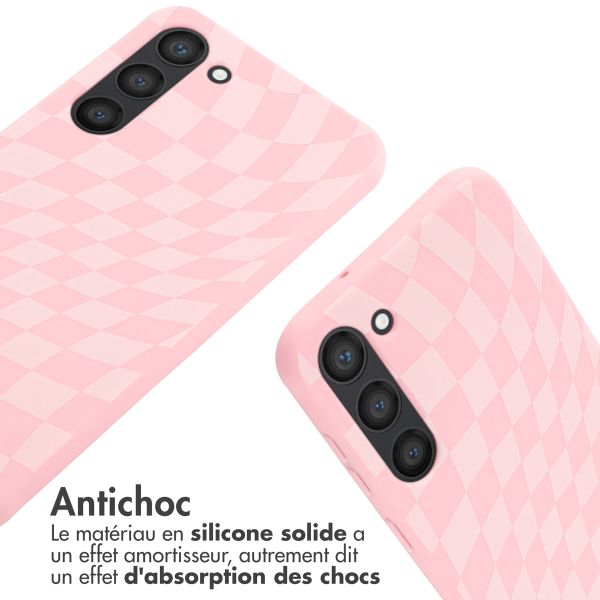 imoshion Coque design en silicone avec cordon Samsung Galaxy S23 Plus - Retro Pink