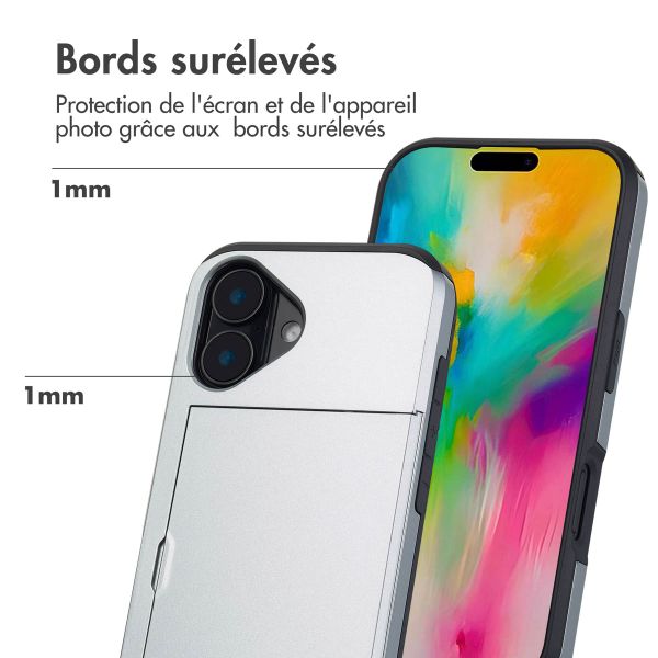 imoshion Coque arrière avec porte-cartes iPhone 16 - Gris