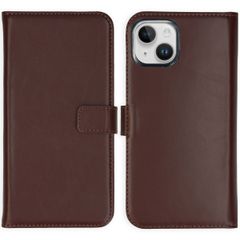 Selencia Étui portefeuille en cuir véritable Apple iPhone 15 - Marron