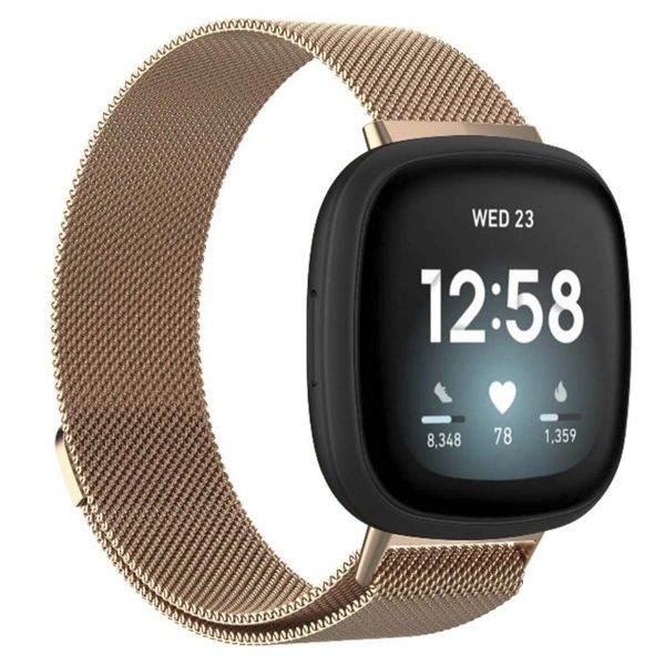 imoshion Multipack bracelet Milanais le Fitbit Versa 4 / 3 / Sense (2) - Noir / Rose Champagne