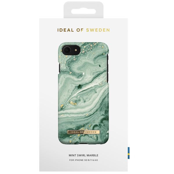 iDeal of Sweden Coque Fashion Apple iPhone SE (2022 / 2020) / 8 / 7 / 6(s) - Mint Swirl Marble
