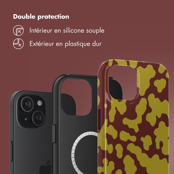 Selencia Coque arrière Vivid avec MagSafe Apple iPhone 15 - Moo'd Olive Dust