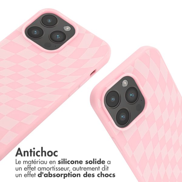 imoshion Coque design en silicone avec cordon Apple iPhone 14 Pro Max - Retro Pink