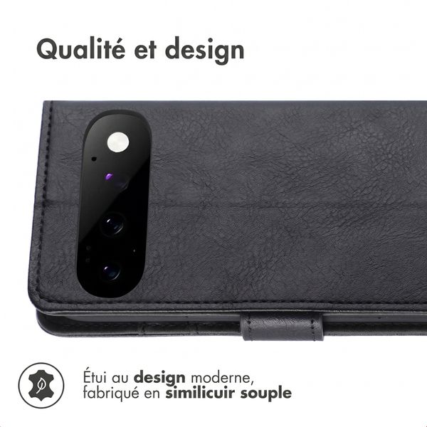 Étui de télephone portefeuille de luxe Google Pixel 11 - Noir