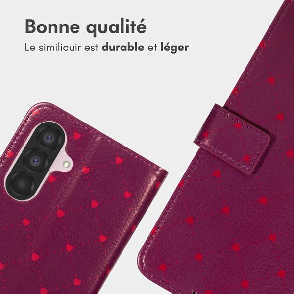 imoshion Étui de télephone portefeuille Design Samsung Galaxy A36 - Crush Check Coral Dust