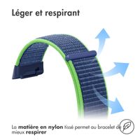 imoshion Bracelet en nylon le Fitbit Charge 5 / Charge 6 - Taille L - Bleu / Vert