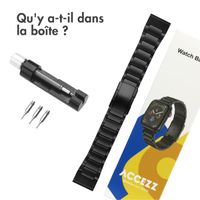 Accezz Bracelet en acier Titane mat  - Connexion Garmin 26 mm - Noir