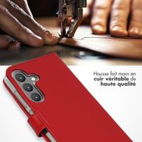 Selencia Étui portefeuille en cuir véritable Samsung Galaxy S24 - Rouge