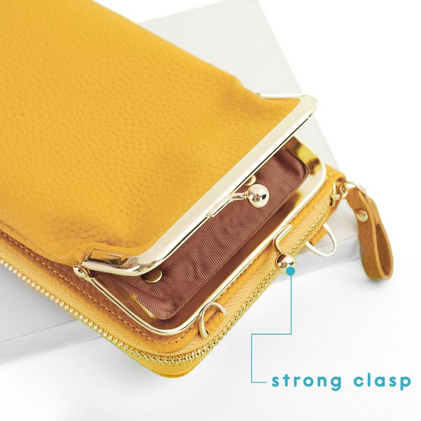 imoshion Sac téléphone en cuir végan Crossbody - Jaune