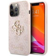 Guess Coque 4G Metal Logo Backcover iPhone 13 Pro - Rose / Dorée