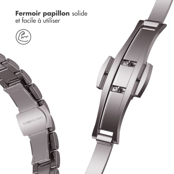 Selencia Bracelet à maillons fin en acier Apple Watch Series 1 t/m 9 / SE (38/40/41 mm) | Series 10 / 11 (42 mm) - Argent