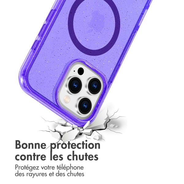 imoshion Coque Pailletée avec MagSafe Apple iPhone 16 Pro Max - Paillettes Violet