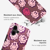 Selencia Coque arrière Vivid avec MagSafe Apple iPhone 16 - Wavy Smiley Pink