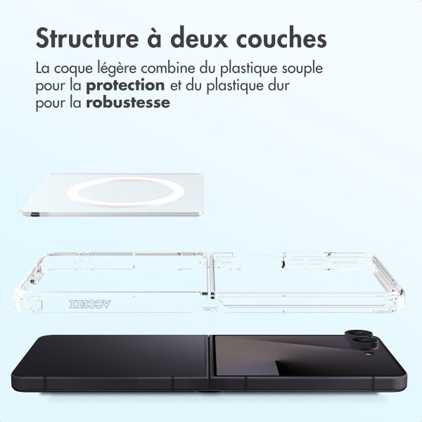 Accezz Coque arrière Xtreme Impact avec MagSafe Samsung Galaxy Z Flip 7 - Transparent