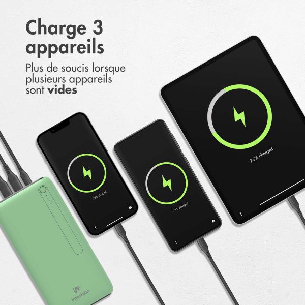 imoshion Batterie externe - 27.000 mAh - Quick Charge et Power Delivery - Vert