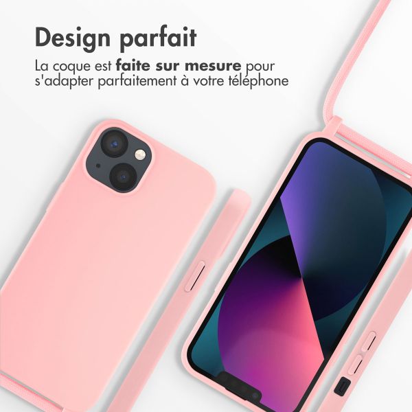 imoshion ﻿Coque en silicone avec cordon iPhone 13 - Rose