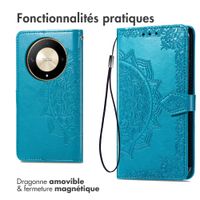 imoshion Etui de téléphone portefeuille Mandala Honor Magic 6 Lite - Turquoise