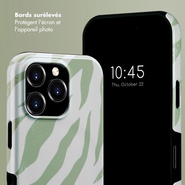 Selencia Coque arrière Vivid avec MagSafe Apple iPhone 16 Pro - Colorful Zebra Sage Green