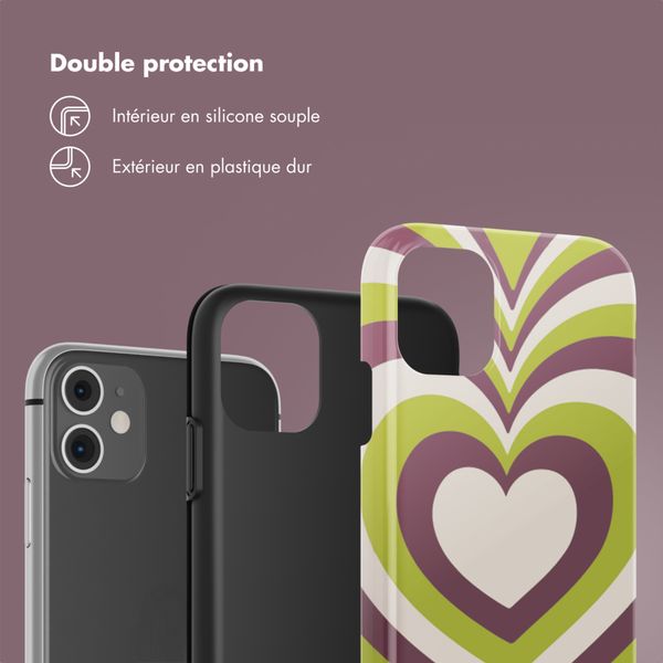 Selencia Coque arrière Vivid Apple iPhone 11 - Double Hearts Plum Fern