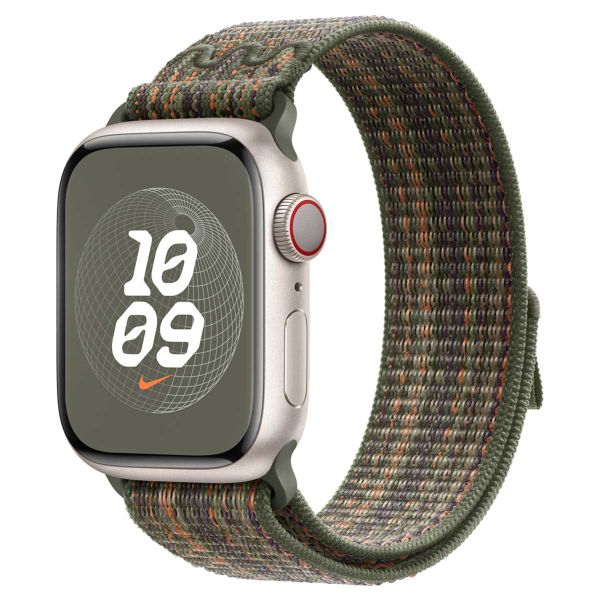 Apple Nike Sport Loop bracelet Apple Watch Series 1 á 9 / SE (38/40/41 mm) | Series 10 (42 mm) - Sequoia/Orange