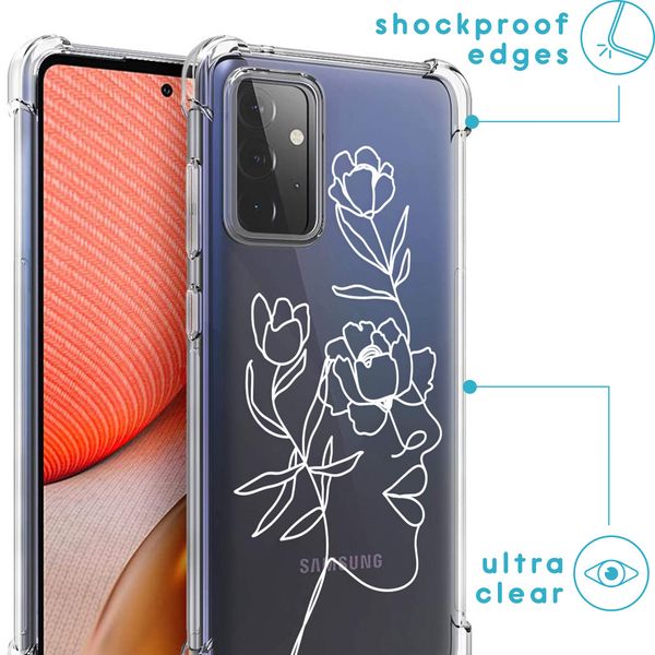 imoshion Coque Design avec cordon Samsung Galaxy A72 - Woman Flower