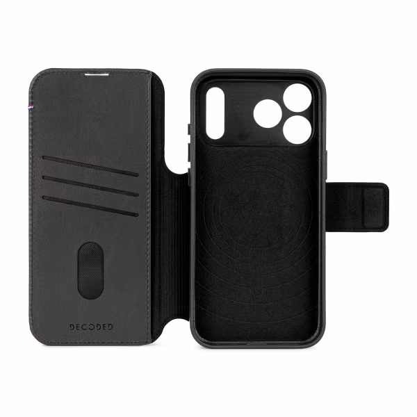 Decoded Portefeuille détachable 2 en 1 en cuir MagSafe Apple iPhone 17 Pro - Noir
