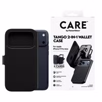 CARE by PanzerGlass Étui de télephone portefeuille Tango 2 en 1 avec MagSafe Apple iPhone 17 Pro Max - Noir