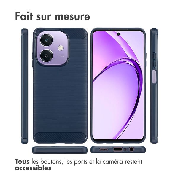 imoshion Coque Brushed Oppo A40 4G / Oppo A40M 4G - Bleu foncé