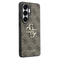 Guess Coque arrière en cuir 4G avec MagSafe Samsung Galaxy S26 Ultra - Gold Edge - Brown